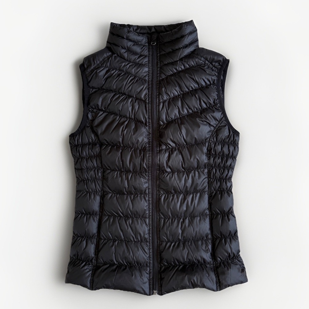 Be Boundless Bomber Puffer Vest‎ XS Black Packable Down Feather Outdoor Quilted